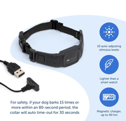 Bark Collar for Small and Medium Dogs, 10 Levels of Static Stimulation, Waterproof and Rechargeable Anti-Bark Training, Comfortable and Low-Profile Design