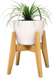 Makony Adjustable Plant Stand (8 to 12 inches), Bamboo Mid Century Modern Indoor Plant Stand, Fit 8 9 10 11 12 inch Pots Wooden Flower Pot Holder-Display Rack/Shelf - Makony.com