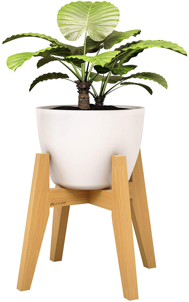 Makony Bamboo Plant Stand, Indoor Wooden Flower Pot Holder Stands- Modern Plants Display Rack/Pedestal, Up to 175lbs- Rustic Retro Décor - Makony.com