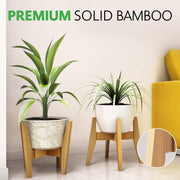 Makony Adjustable Plant Stand (8 to 12 inches), Bamboo Mid Century Modern Indoor Plant Stand, Fit 8 9 10 11 12 inch Pots Wooden Flower Pot Holder-Display Rack/Shelf - Makony.com